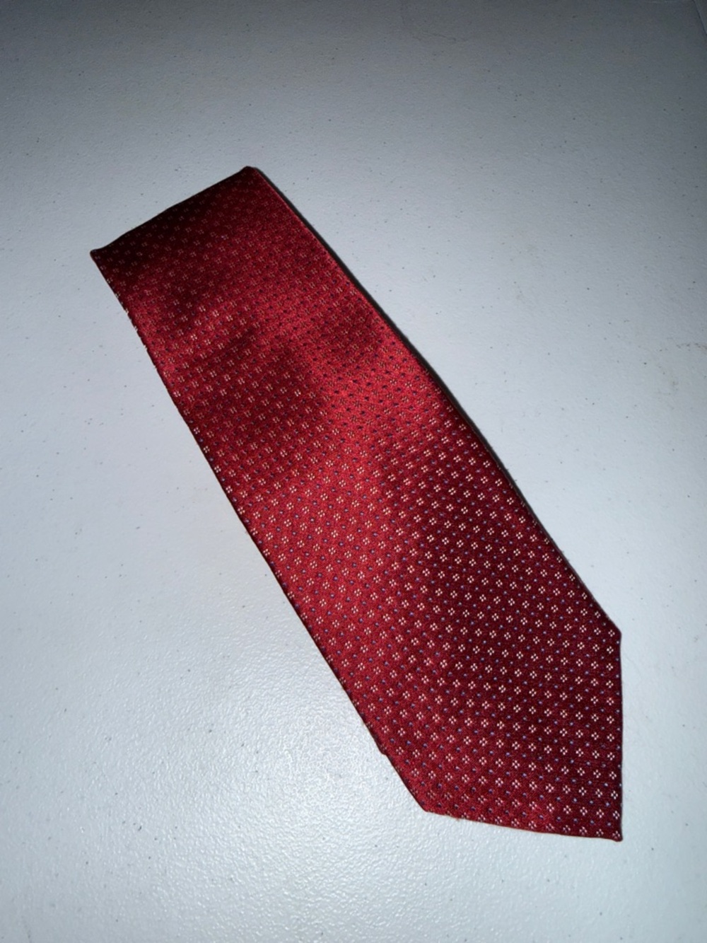 Tasso Elba Siena Red Neat 100% Silk  Micro-Dot Tie